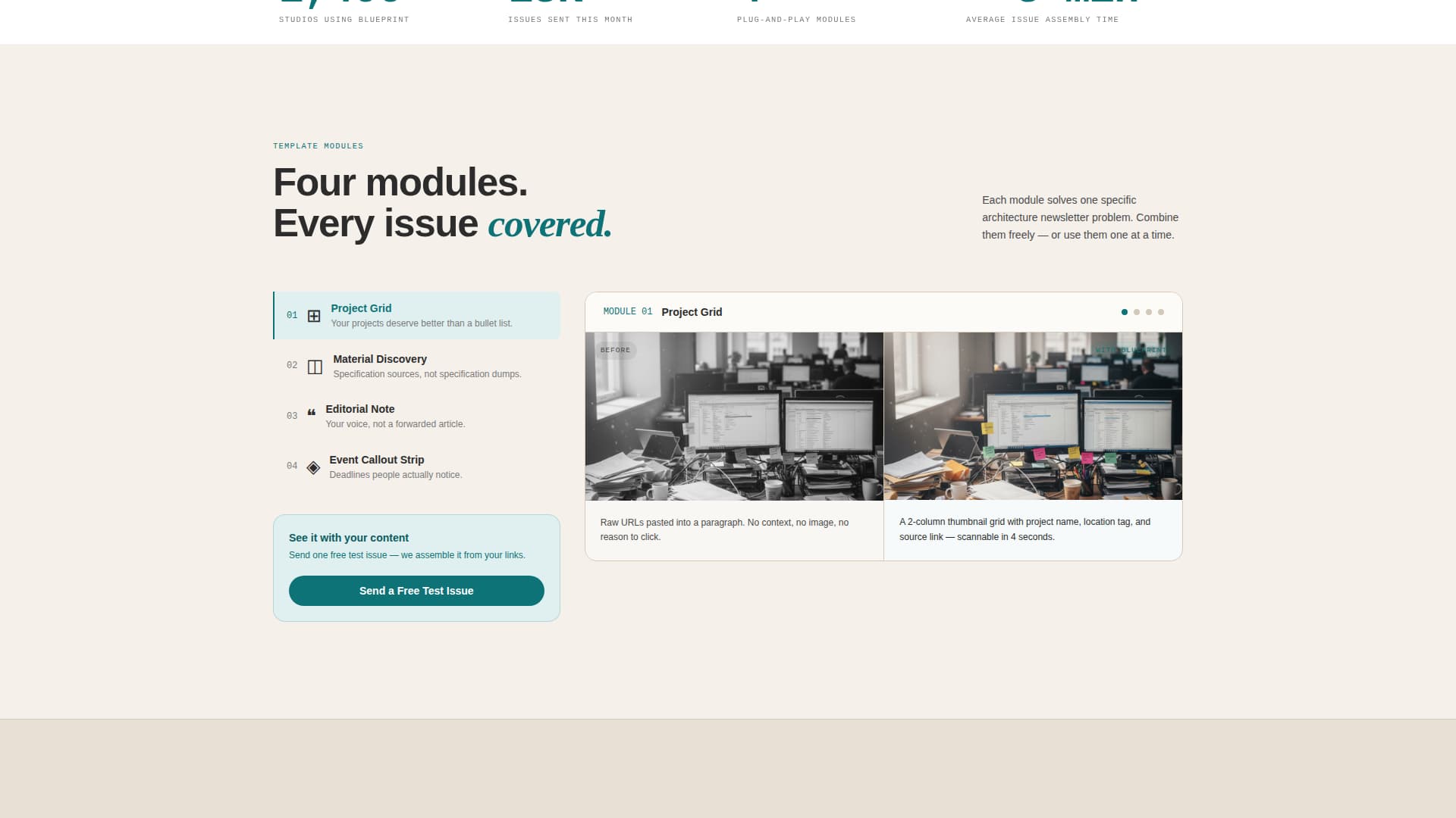 Blueprint - Curated Architecture Landing Page Template