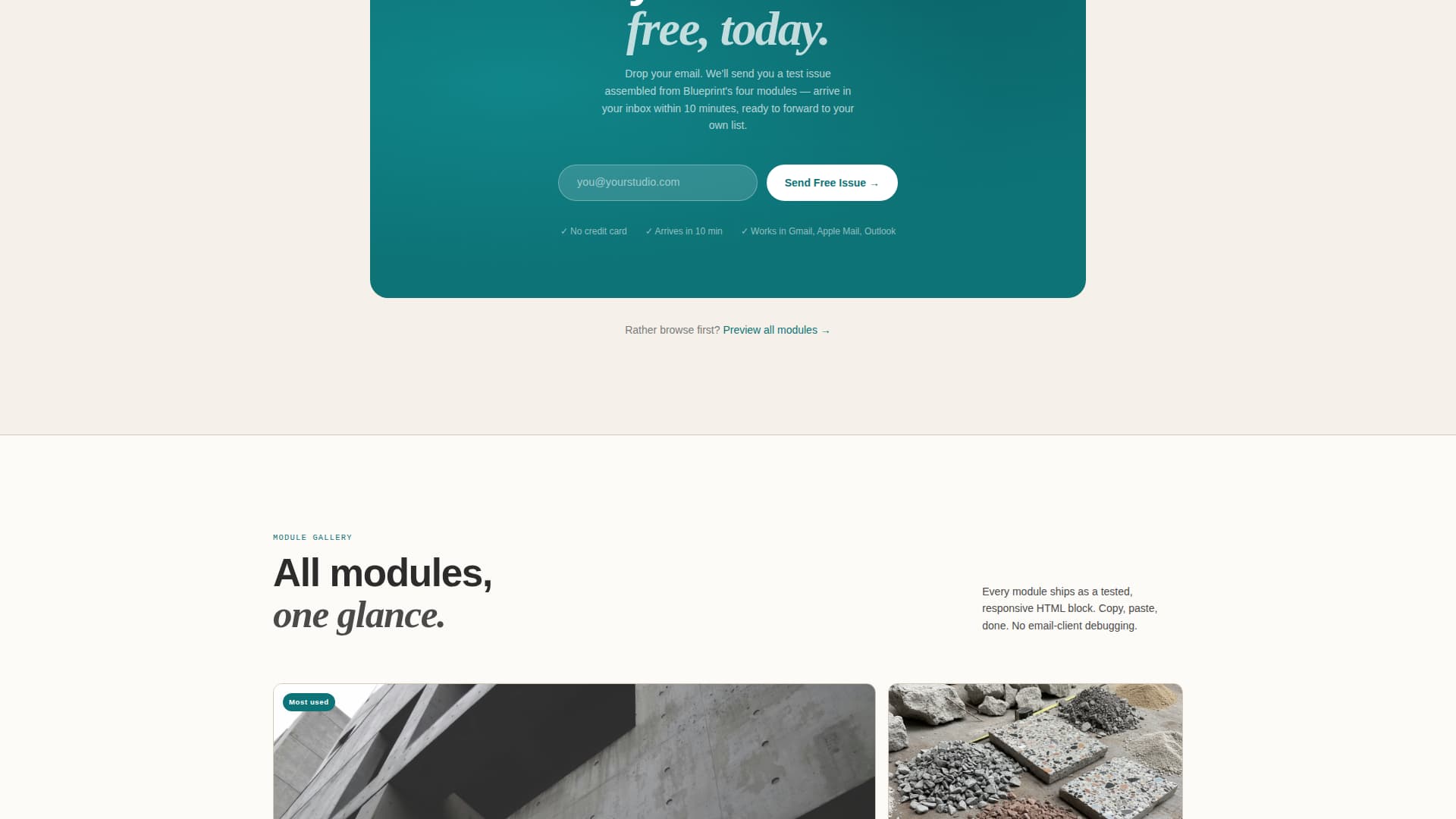 Blueprint - Curated Architecture Landing Page Template
