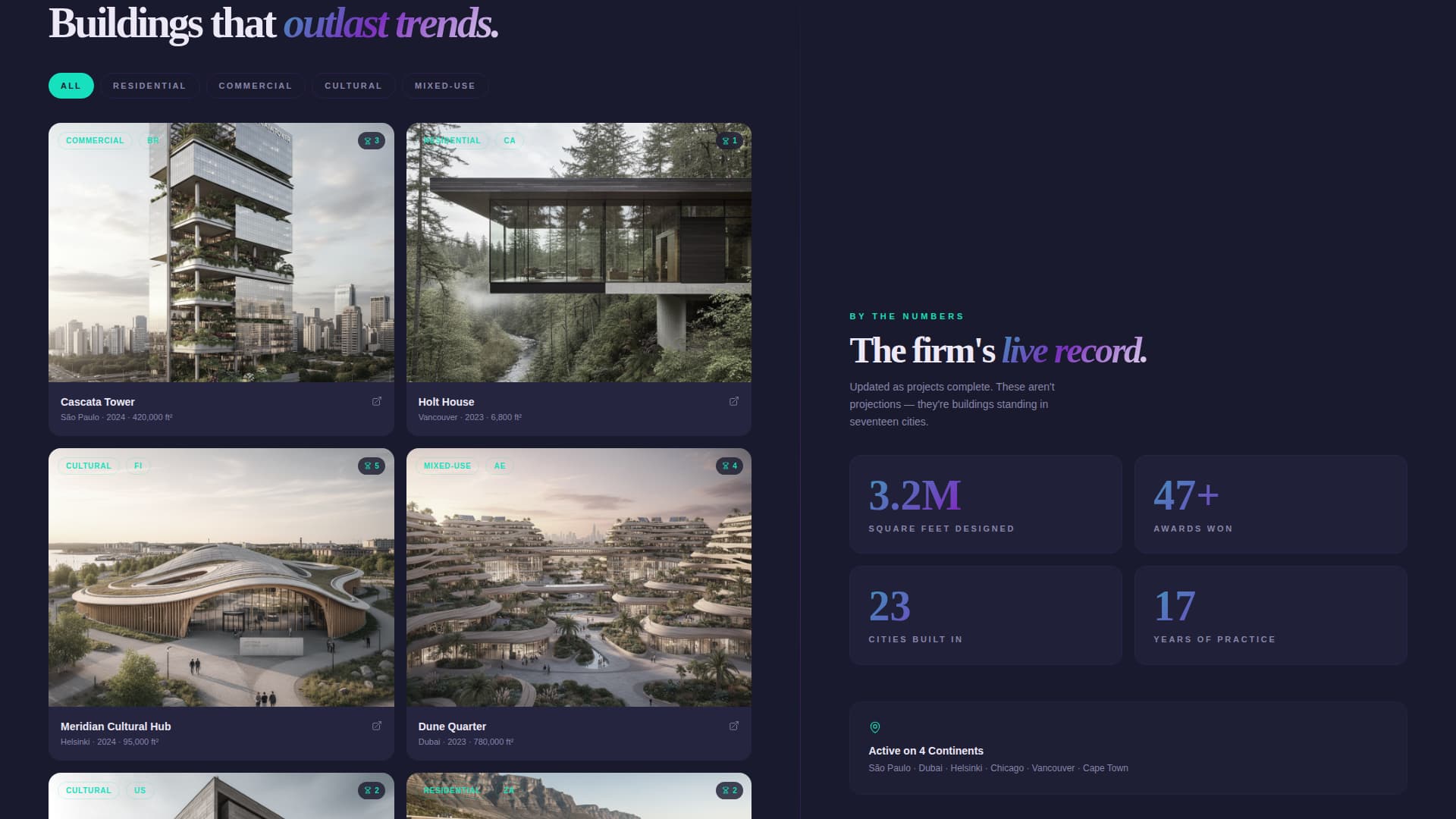 Atelier - Iridescent Architecture Landing Page Template