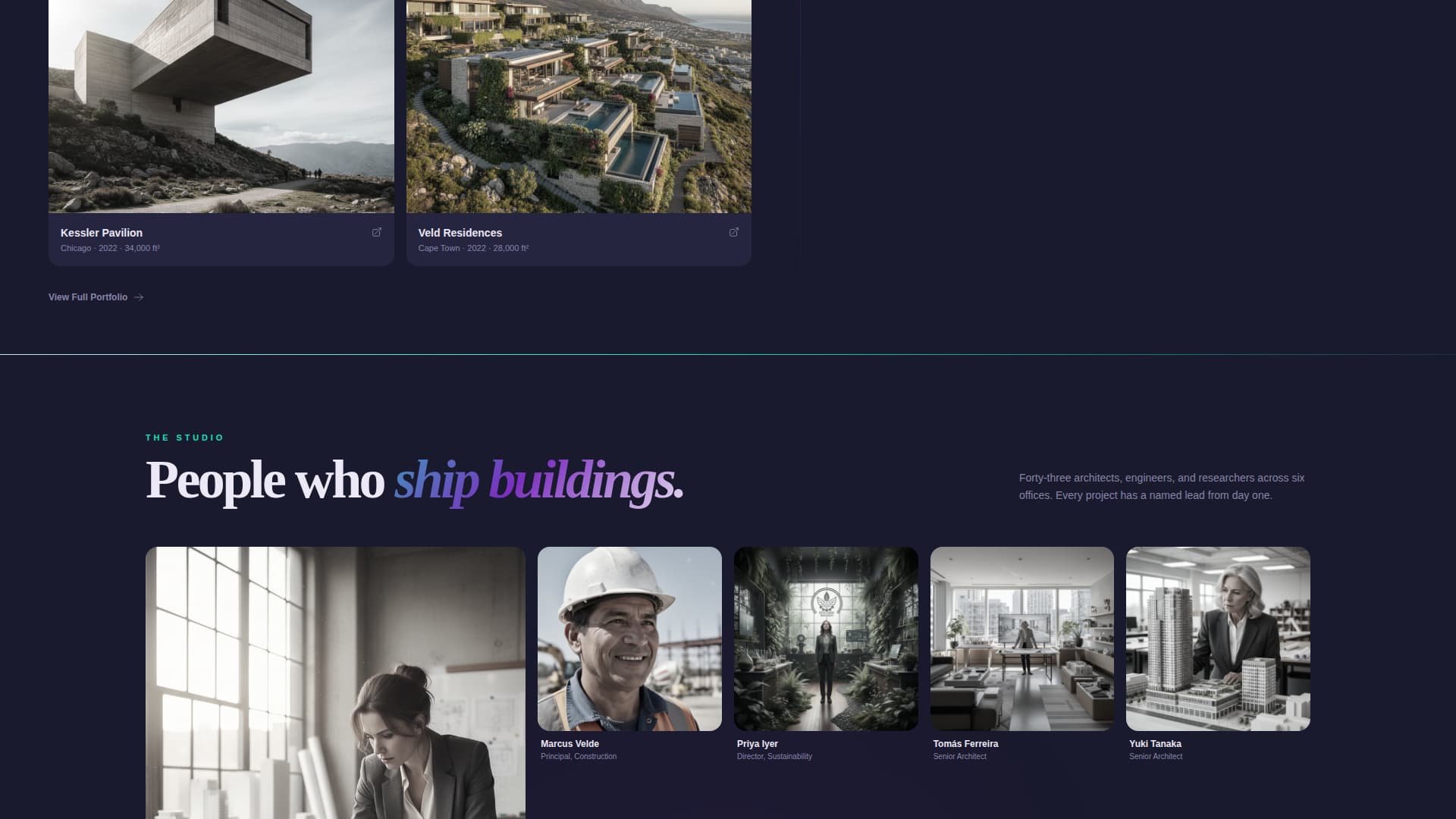 Atelier - Iridescent Architecture Landing Page Template