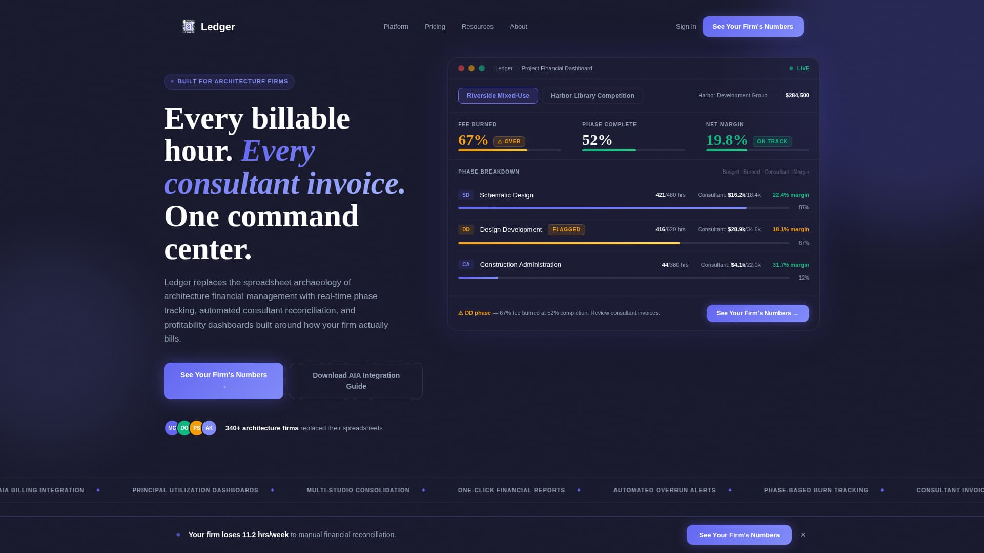 Ledger - Powerful Architecture Accounting Landing Page Template