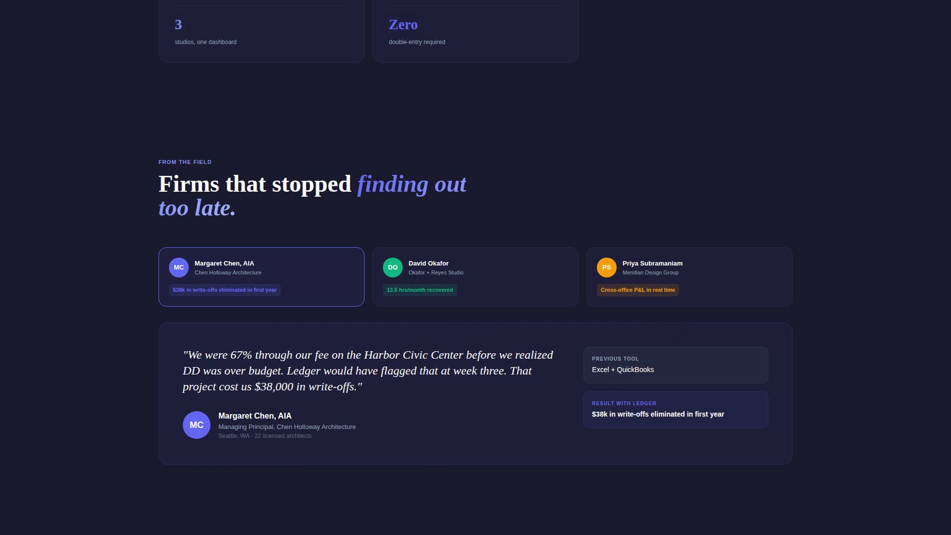 Ledger - Powerful Architecture Accounting Landing Page Template