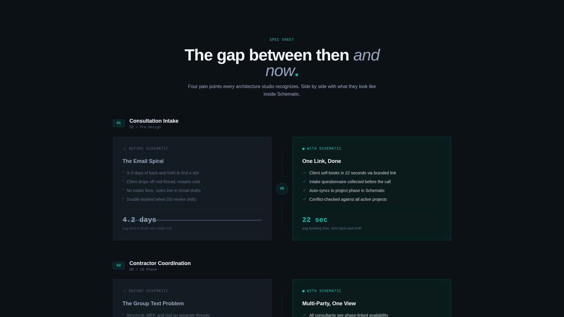 Schematic - Powerful Architecture Scheduling Landing Page Template