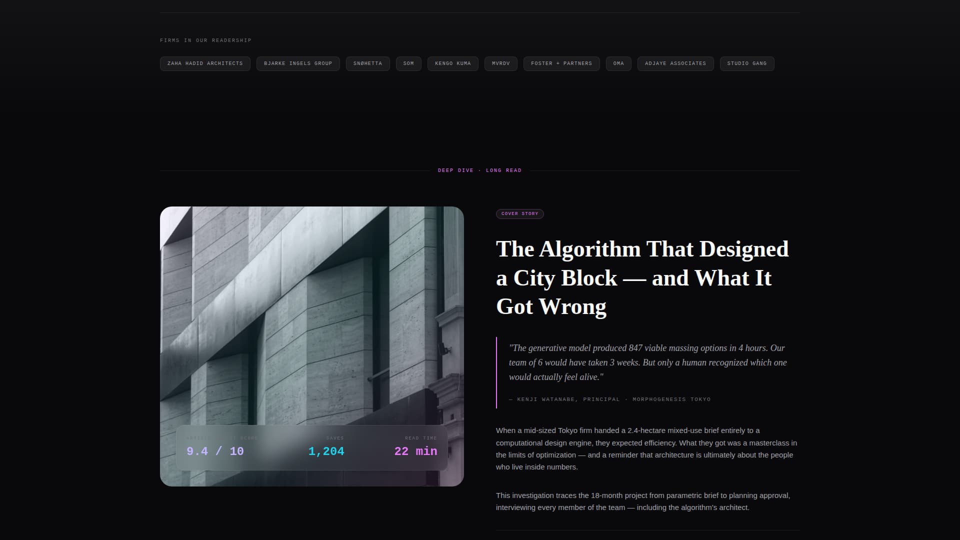 Blueprint - Immersive Architecture Landing Page Template