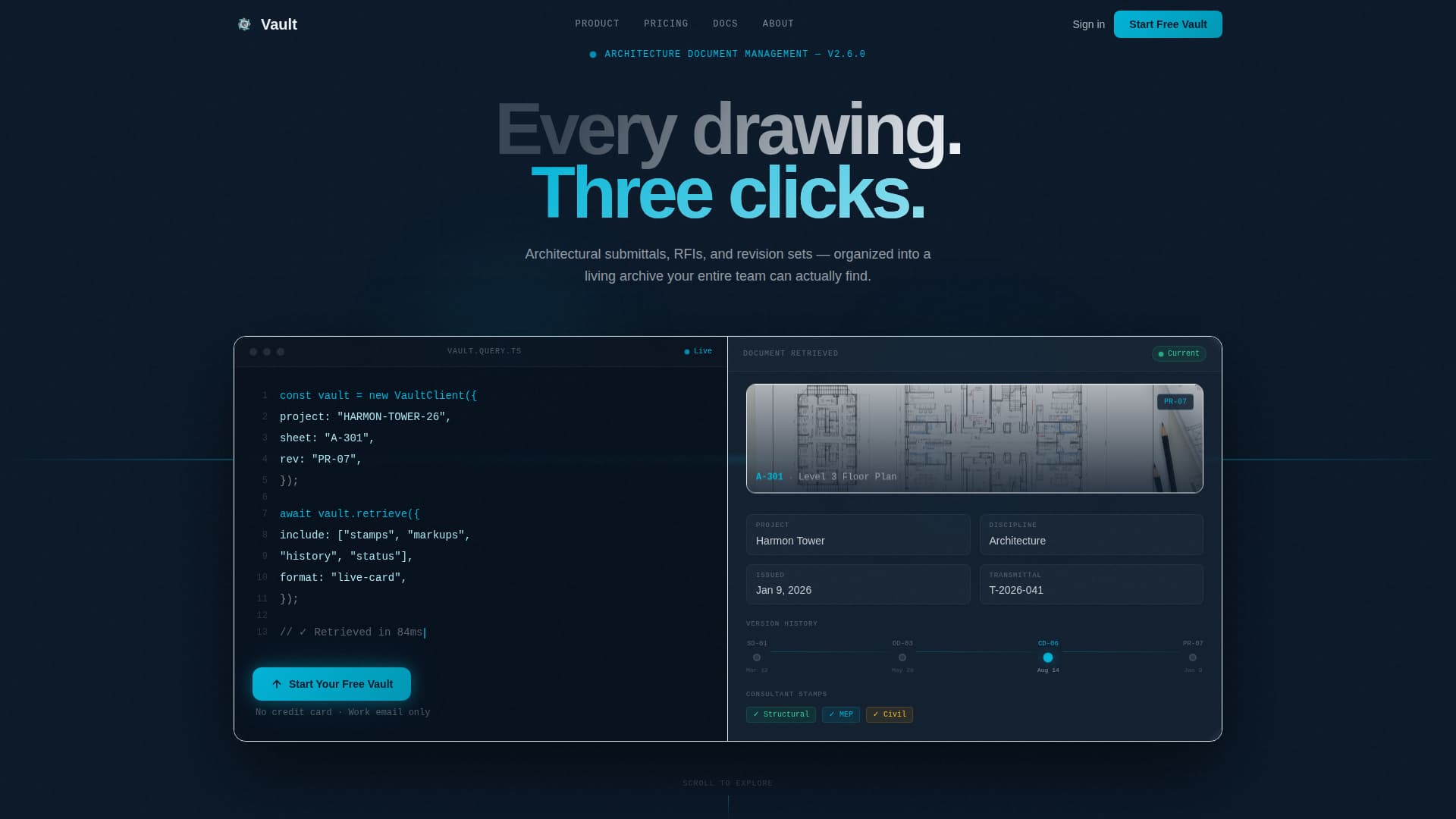 Vault - Powerful Document Management Landing Page Template