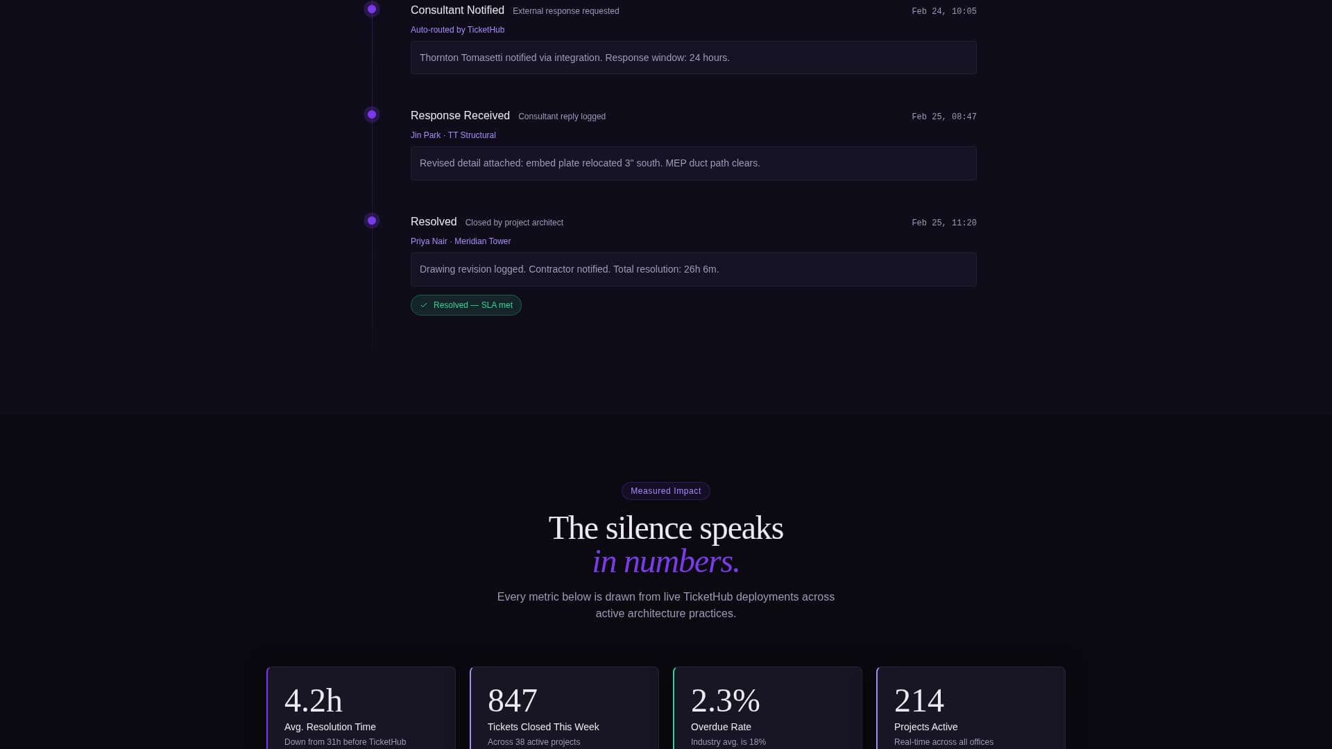 Ticket - Streamlined Architecture Landing Page Template