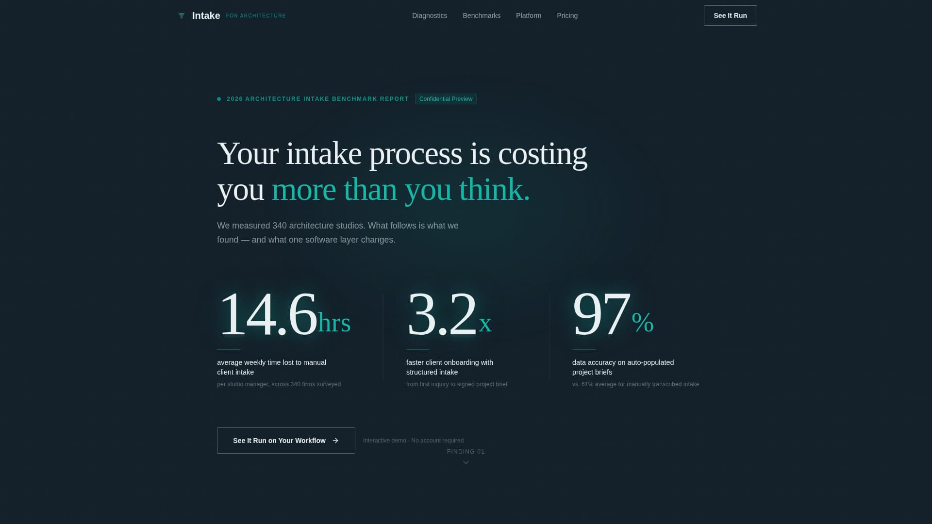Intake - Streamlined Architecture Landing Page Template