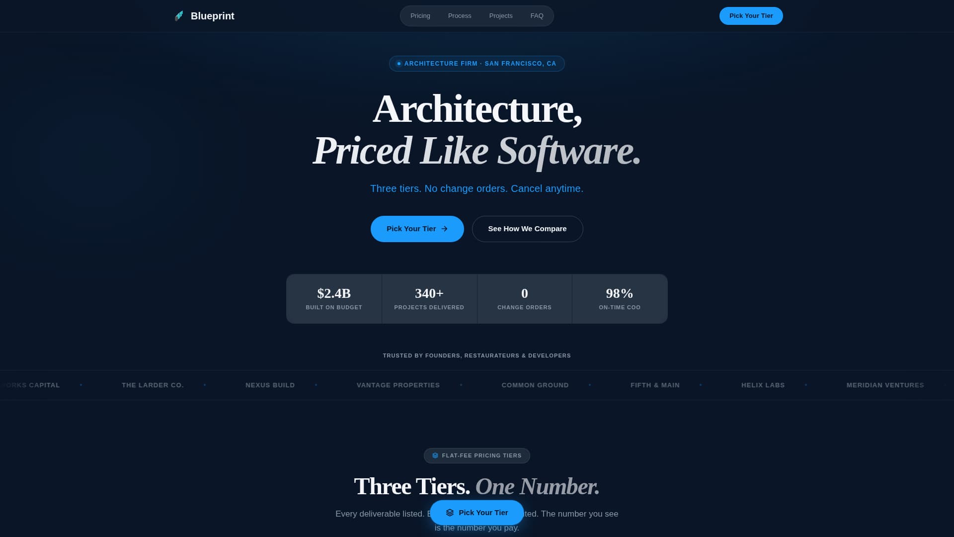Blueprint - Transparent Architecture Landing Page Template