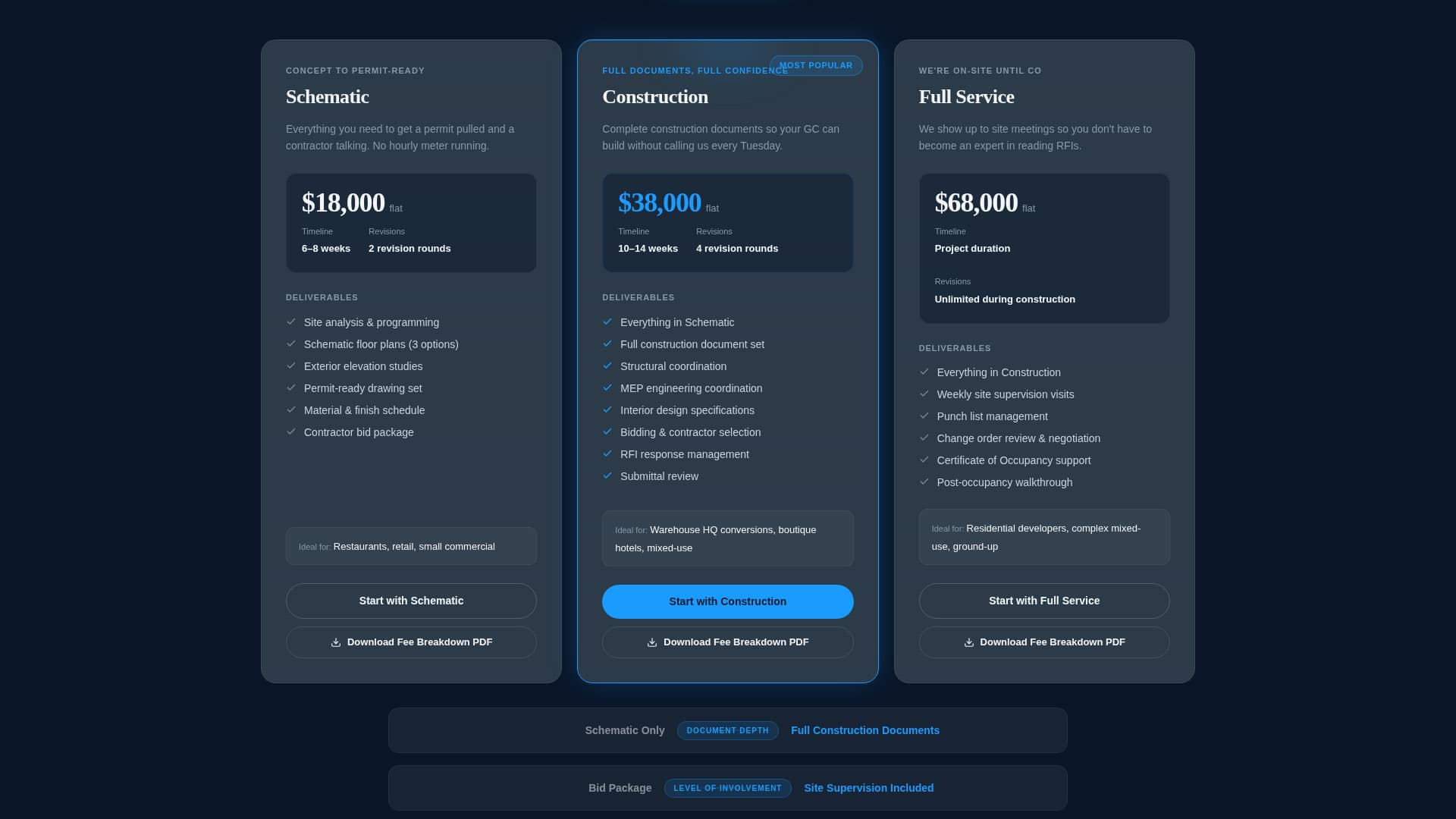Blueprint - Transparent Architecture Landing Page Template