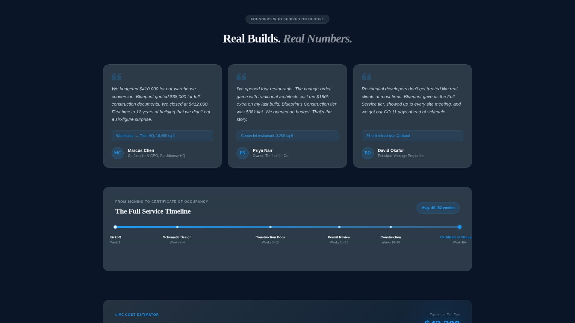 Blueprint - Transparent Architecture Landing Page Template