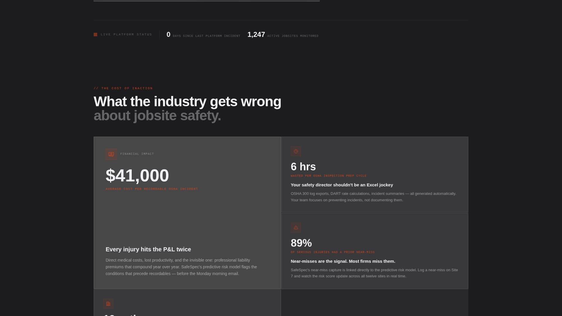 Safespec - Powerful Safety Management Landing Page Template