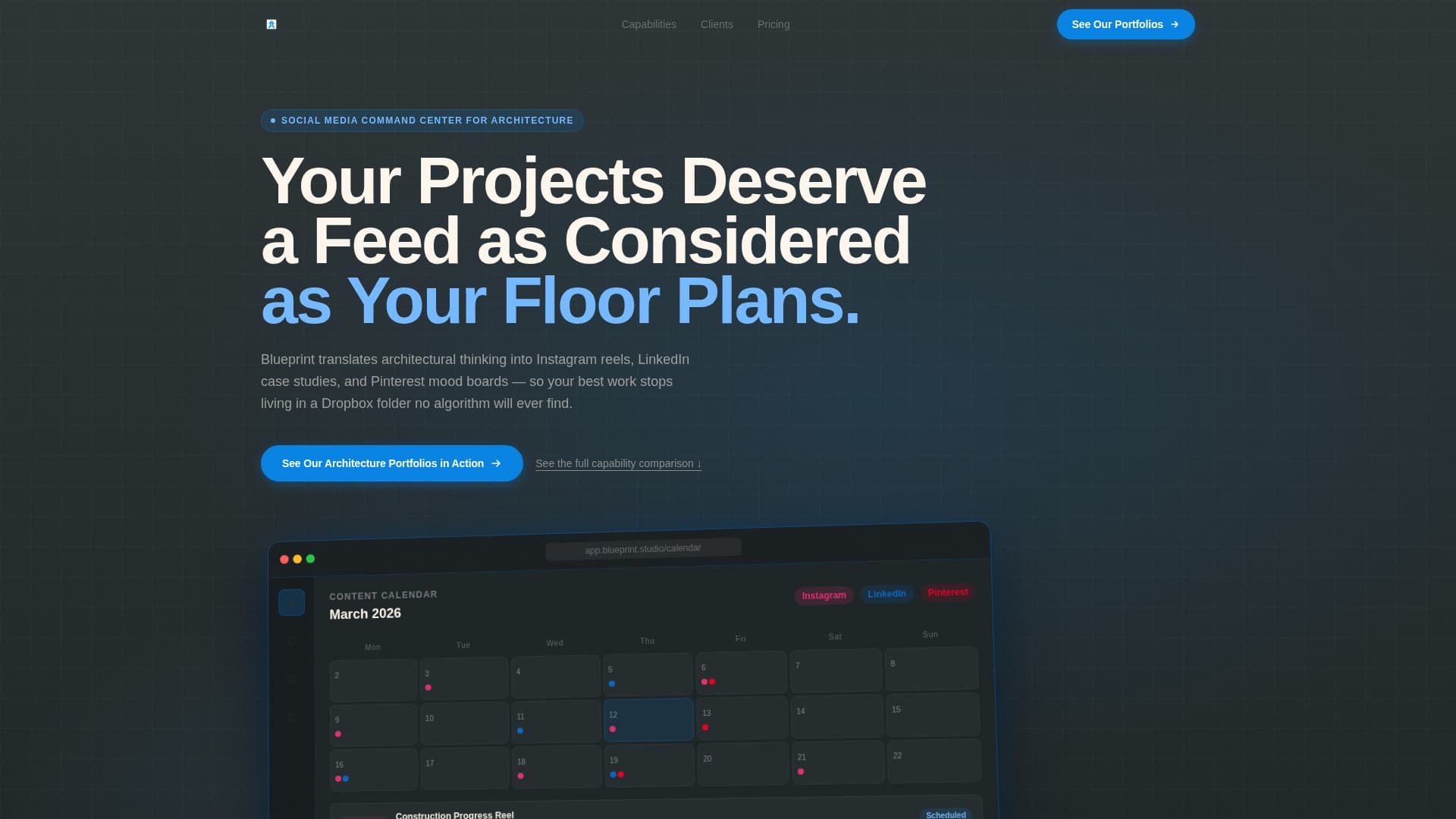 Blueprint - Powerful Architecture Landing Page Template