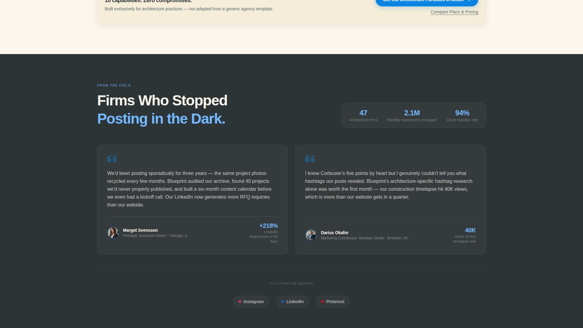 Blueprint - Powerful Architecture Landing Page Template