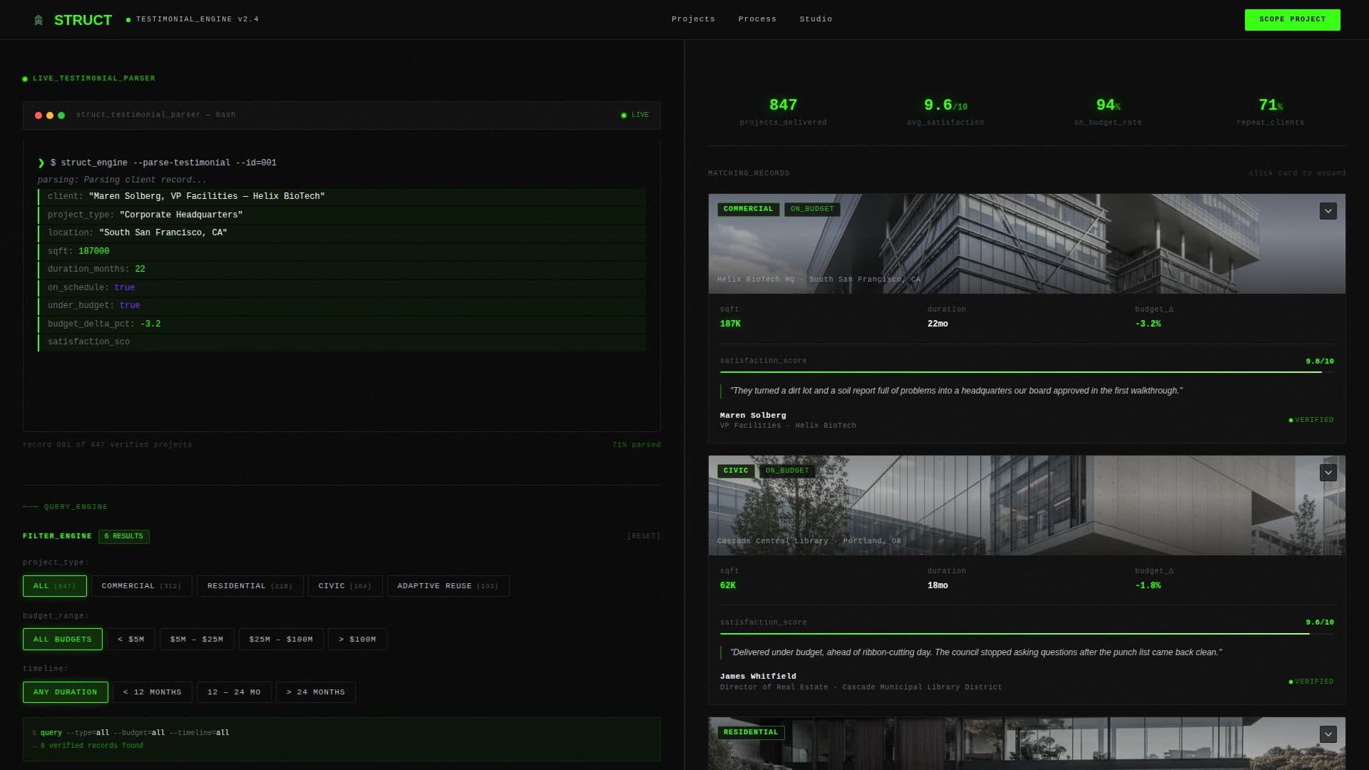 Struct - Precision Architecture Landing Page Template