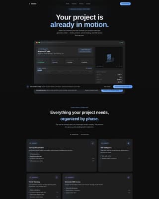 Atelier - Glassmorphic Architecture Landing Page Template