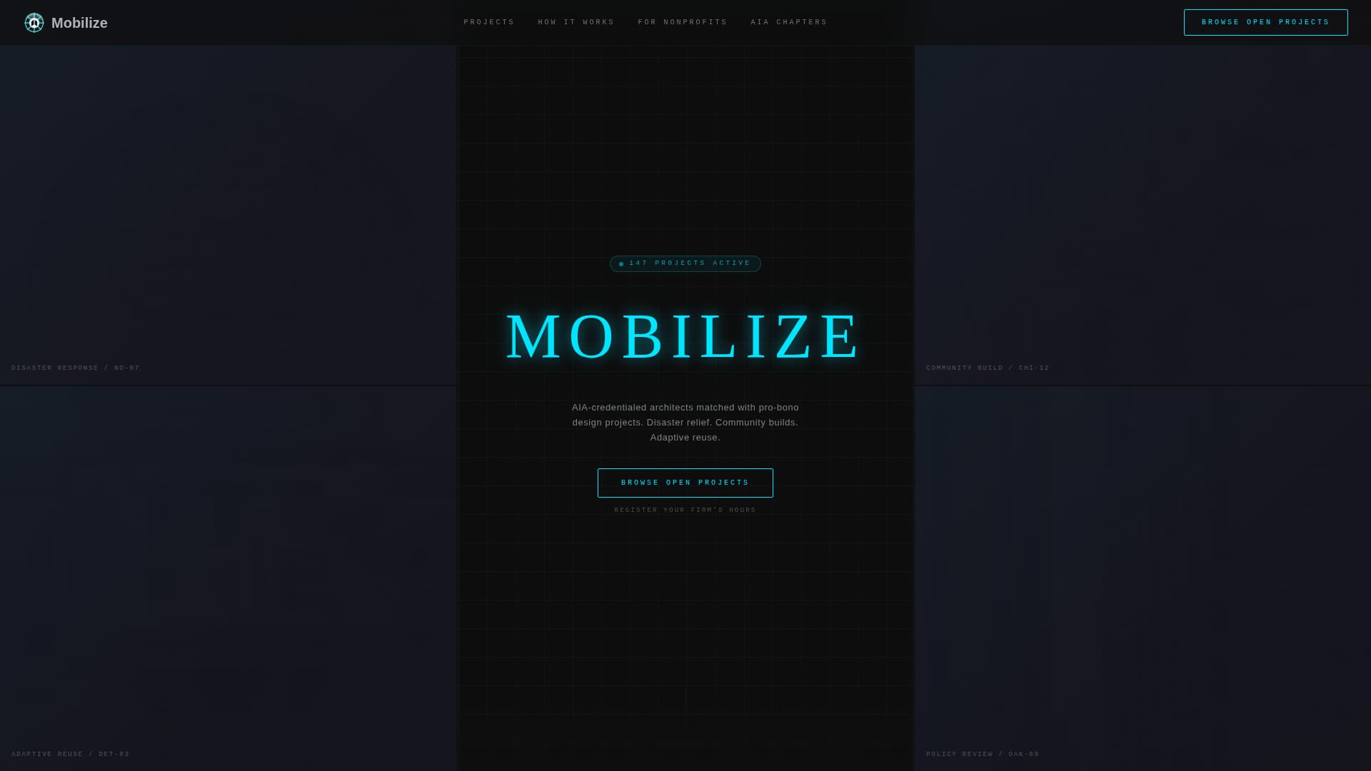 Mobilize - Powerful Architecture Volunteer Landing Page Template