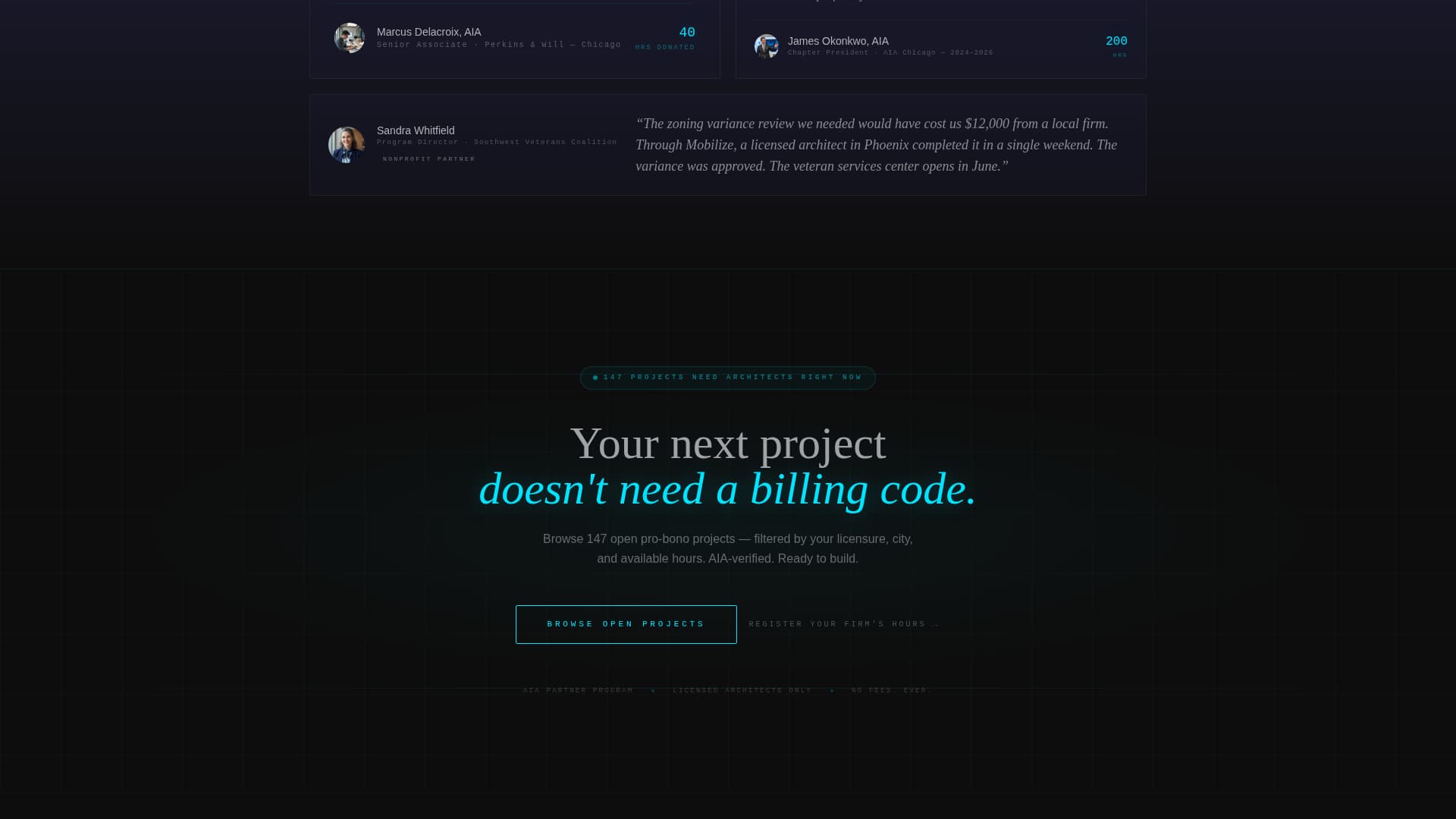 Mobilize - Powerful Architecture Volunteer Landing Page Template