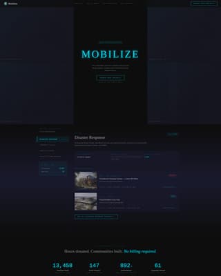 Mobilize - Powerful Architecture Volunteer Landing Page Template