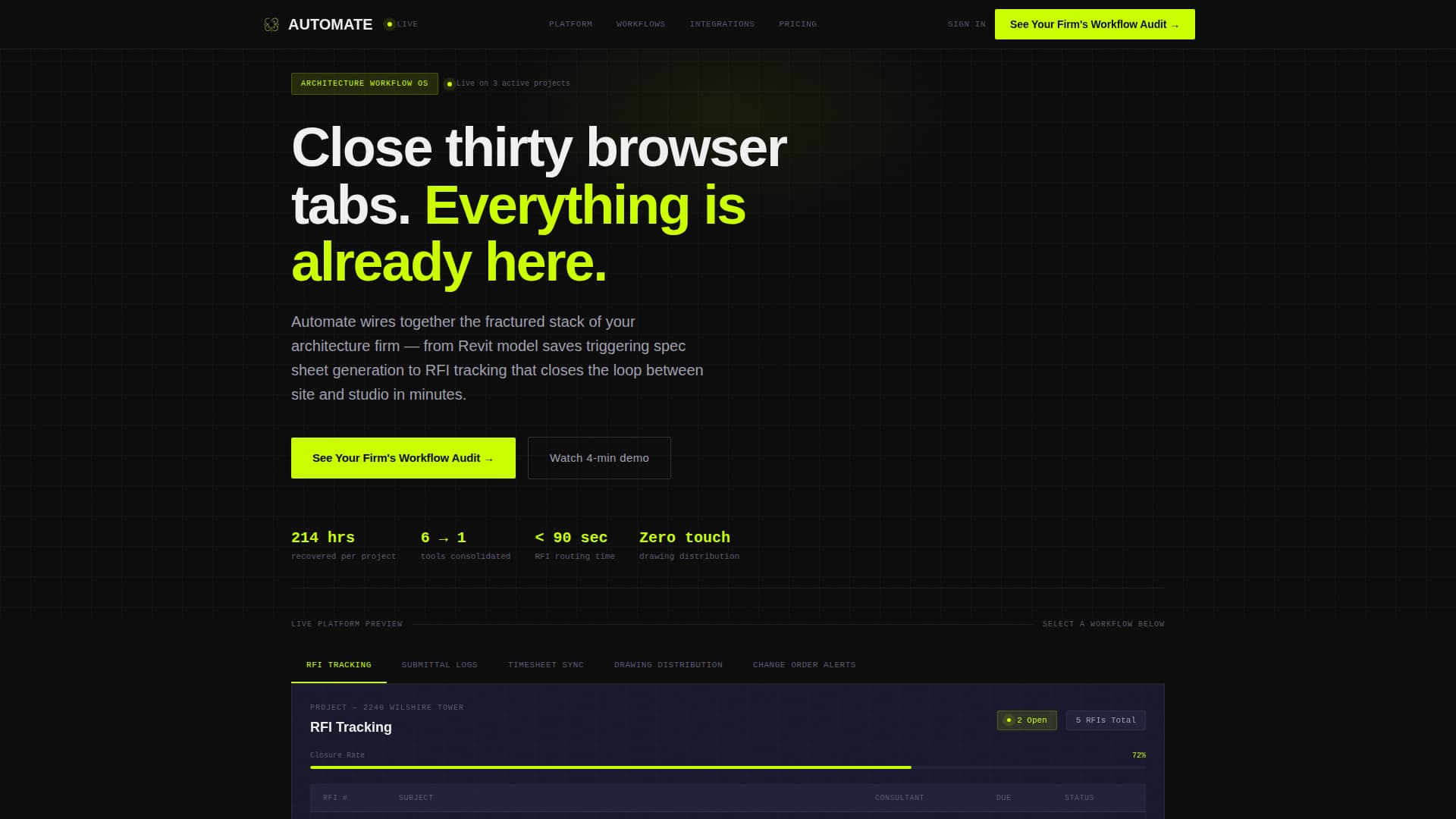 Automate - Powerful Architecture Firm Landing Page Template