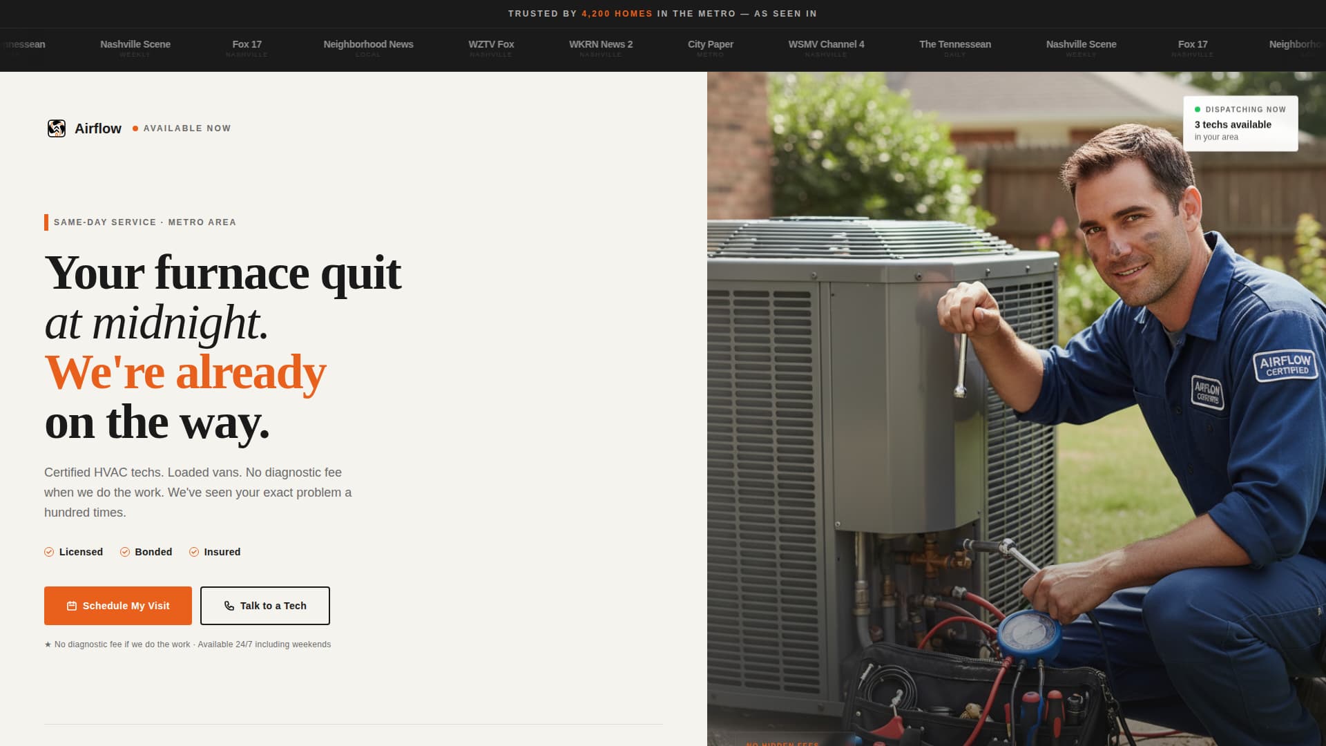 HVAC Contractor Marketing Booking Website Template