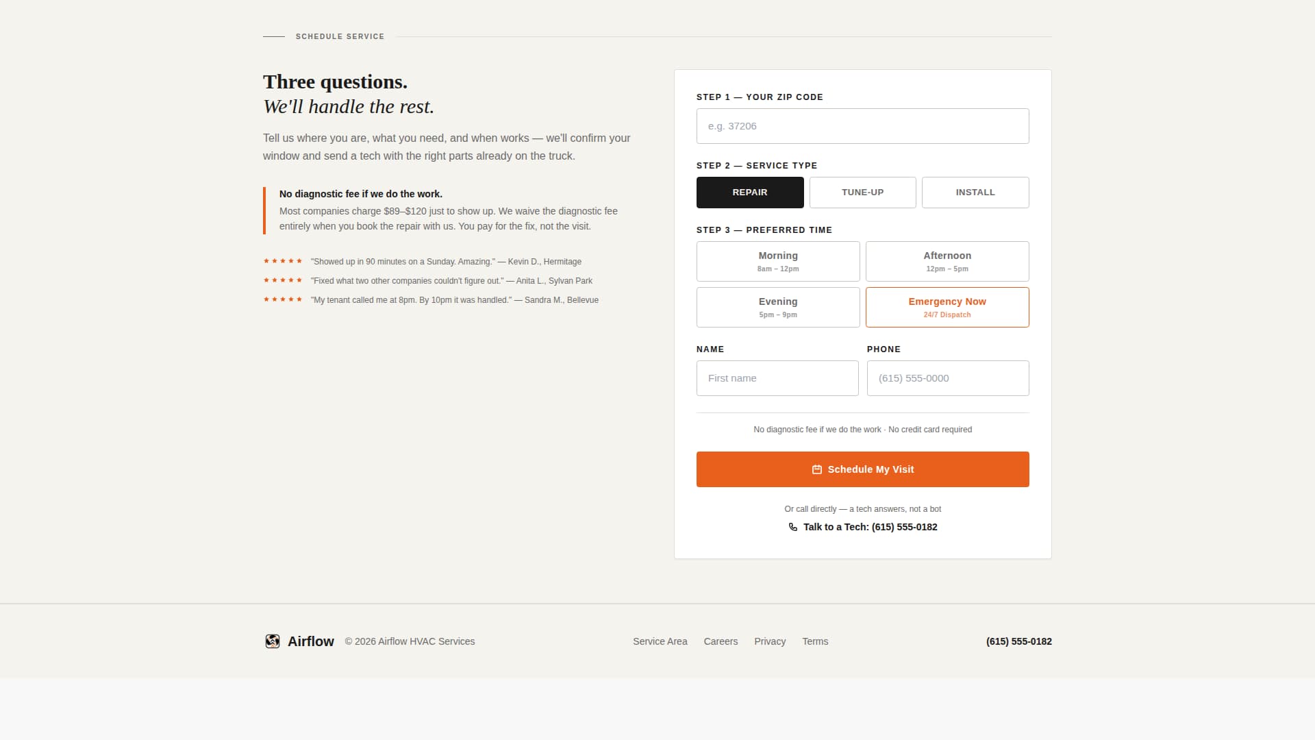 HVAC Contractor Marketing Booking Website Template