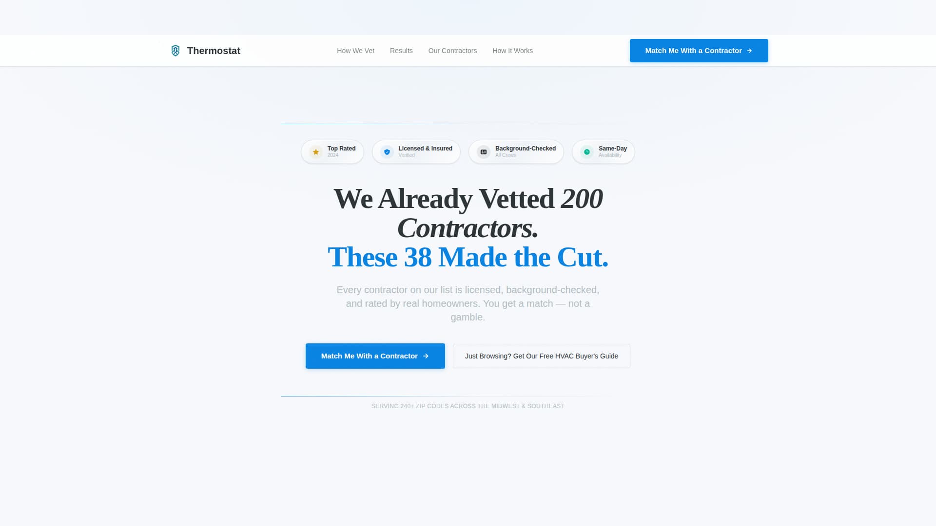 Thermostat — Certified HVAC Technician Landing Page Template
