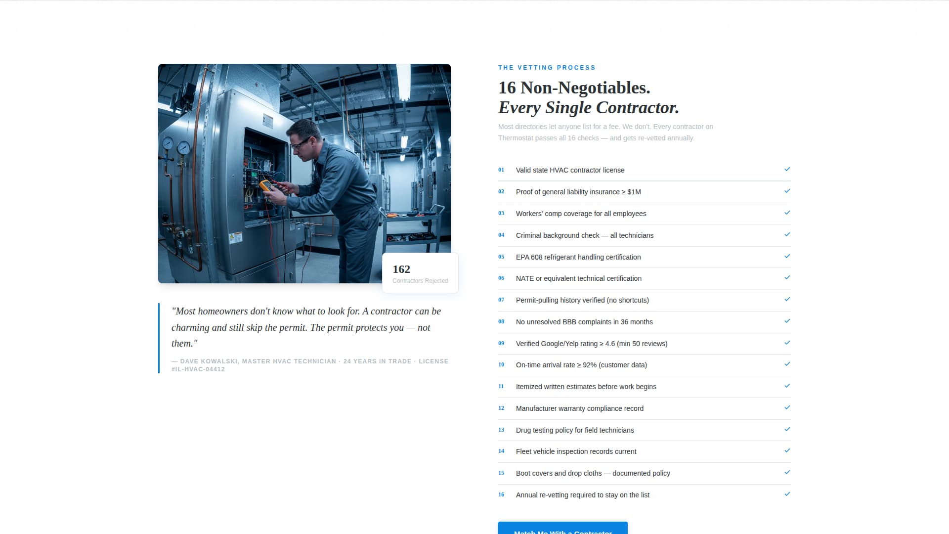Thermostat — Certified HVAC Technician Landing Page Template