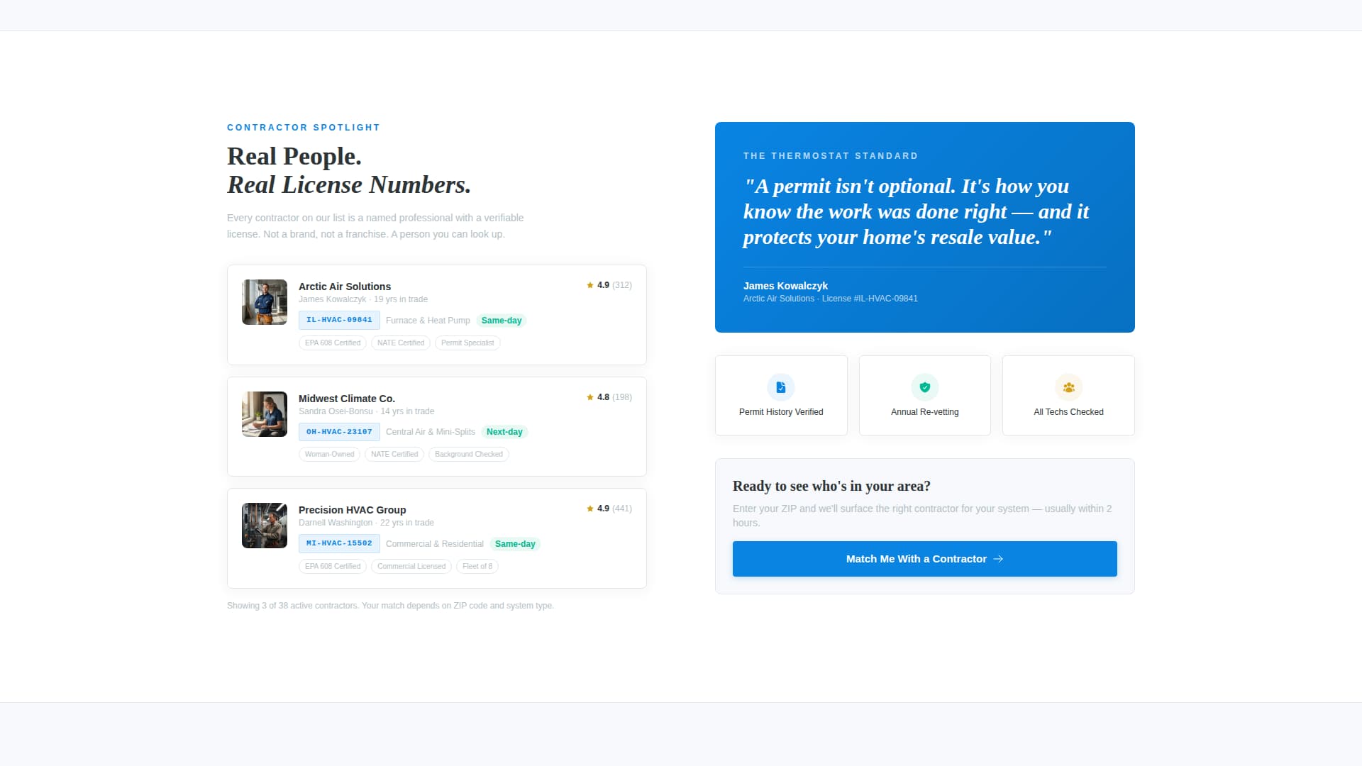 Thermostat — Certified HVAC Technician Landing Page Template