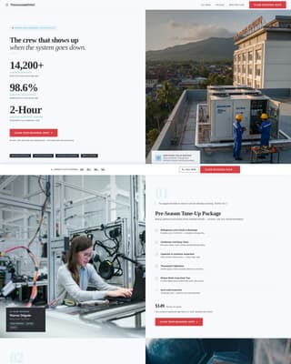 HVAC Contractor Marketing Specialist Booking Website Template
