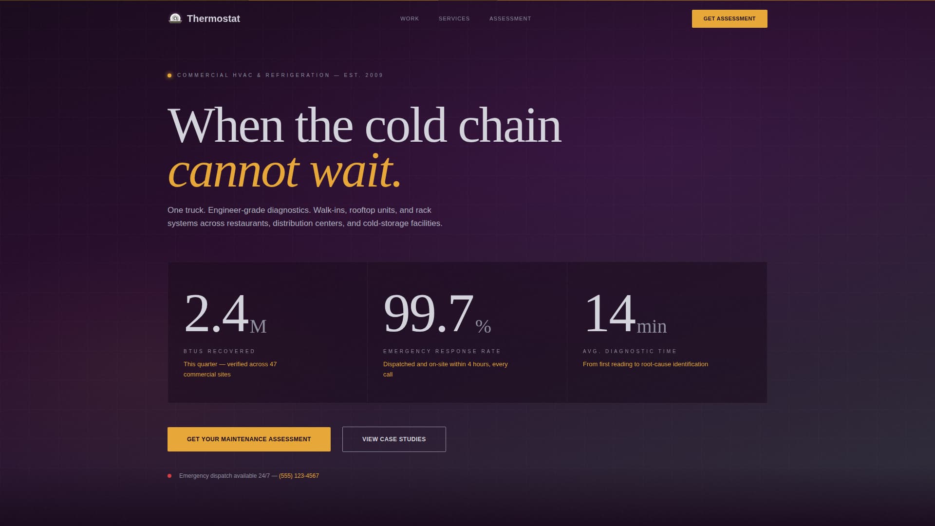 HVAC Refrigeration Mechanic Business Maintenance Website Template