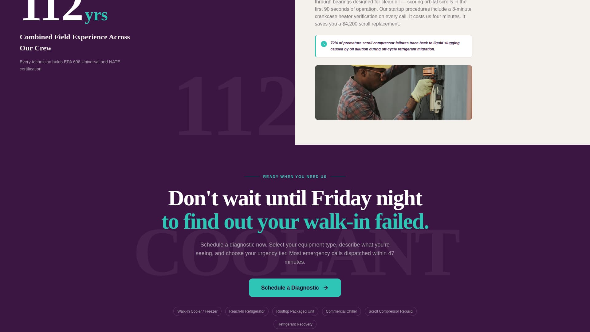 Coolant - Precise Refrigeration Landing Page Template