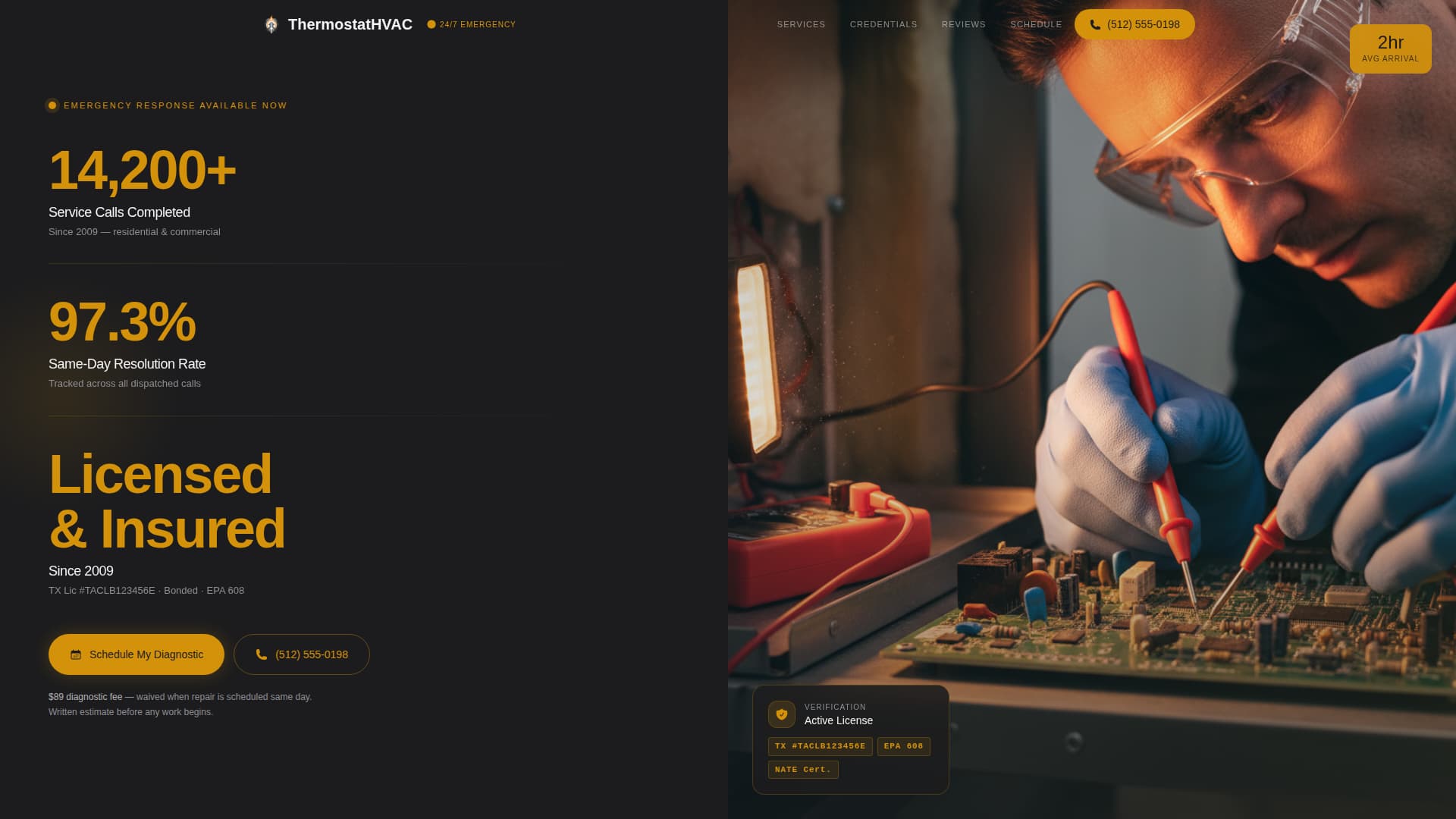 HVAC Technician Specialist Booking Website Template