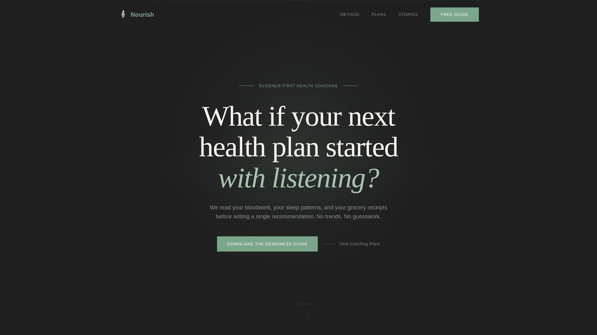 Nourish - Evidencebased Healthcoach Landing Page Template
