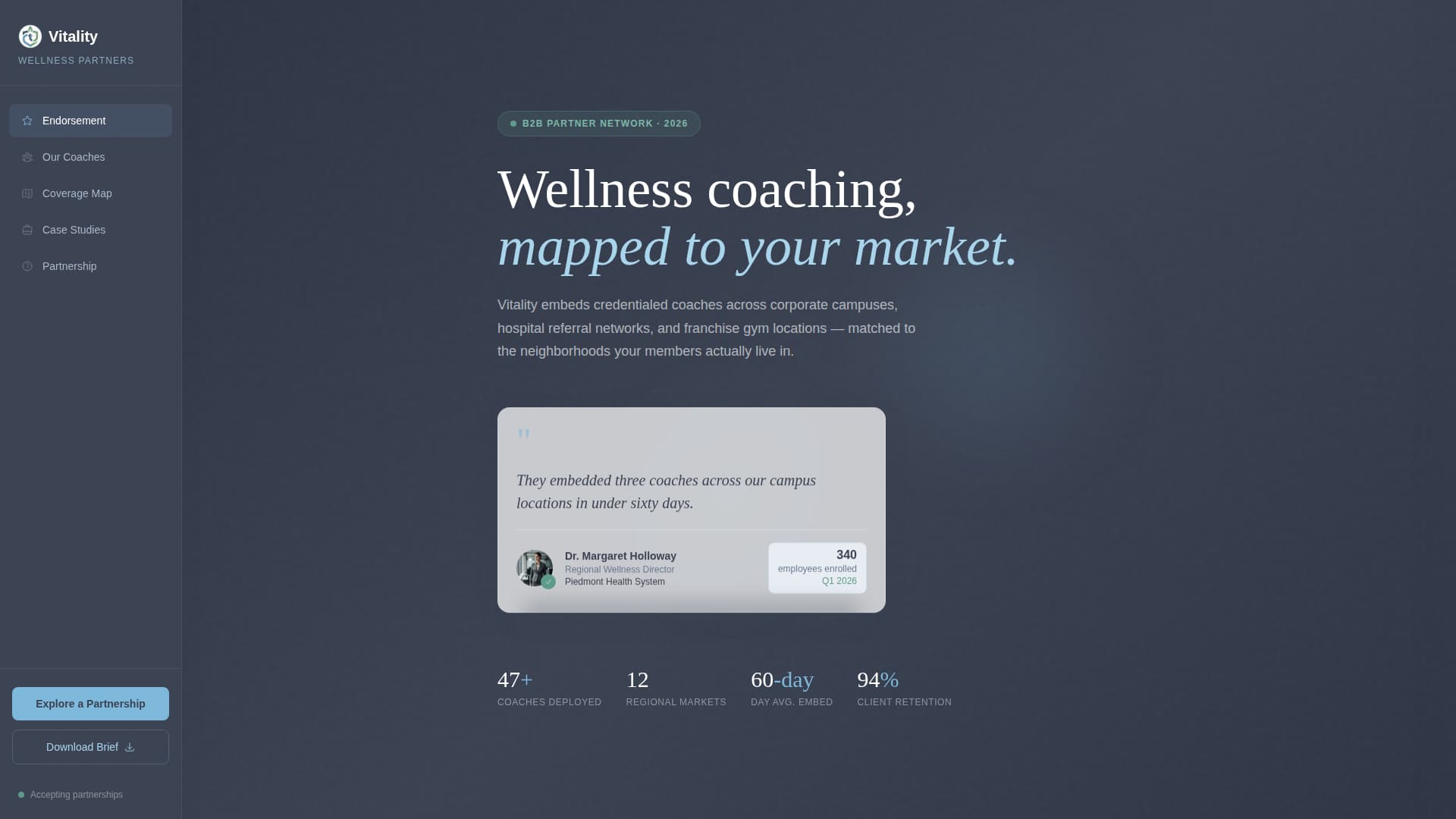Vitality - Trusted Wellness Landing Page Template