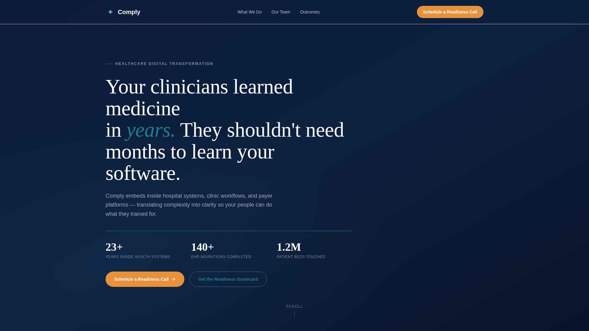 Comply — Credible Healthcare Provider Landing Page Template