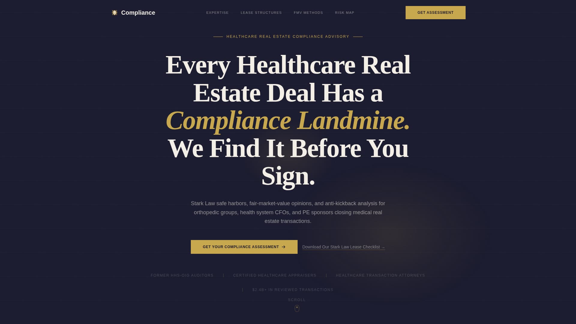 Compliance - Authoritative Healthcarerealestate Landing Page Template
