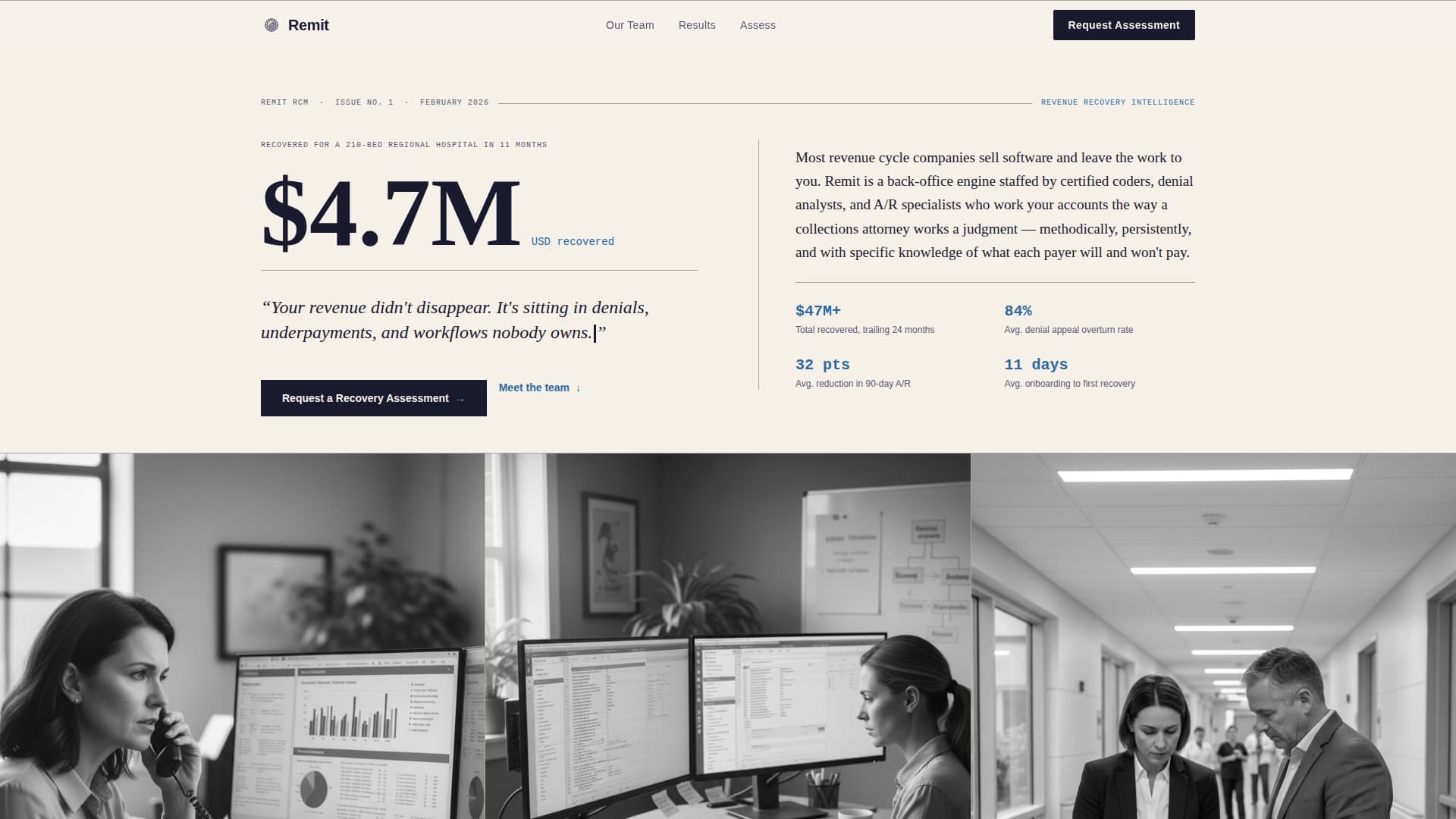 Remit - Authoritative Revenuecycle Landing Page Template