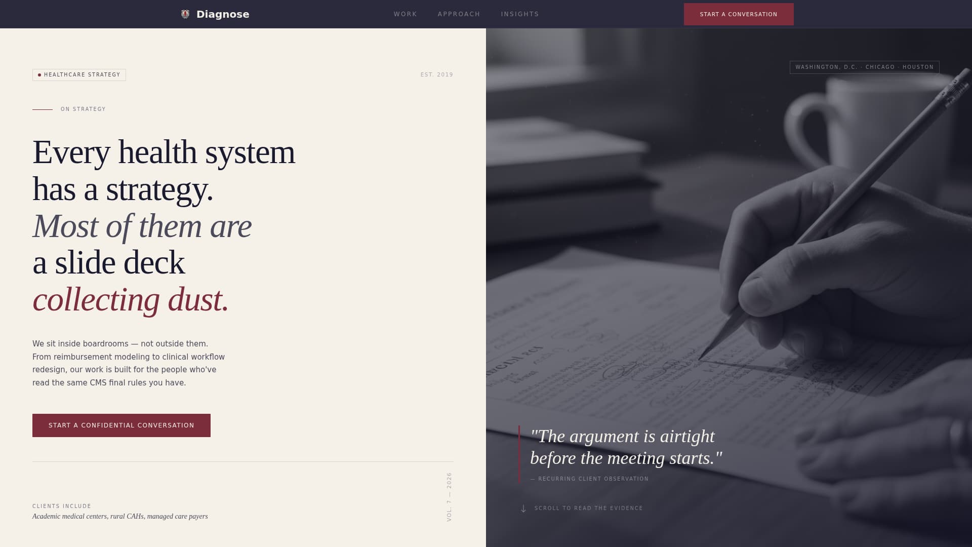 Diagnose - Authoritative Healthcare Landing Page Template