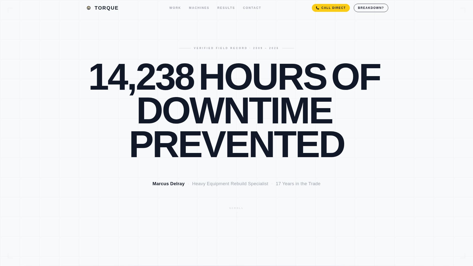 Torque - Precision Heavyequipment Landing Page Template