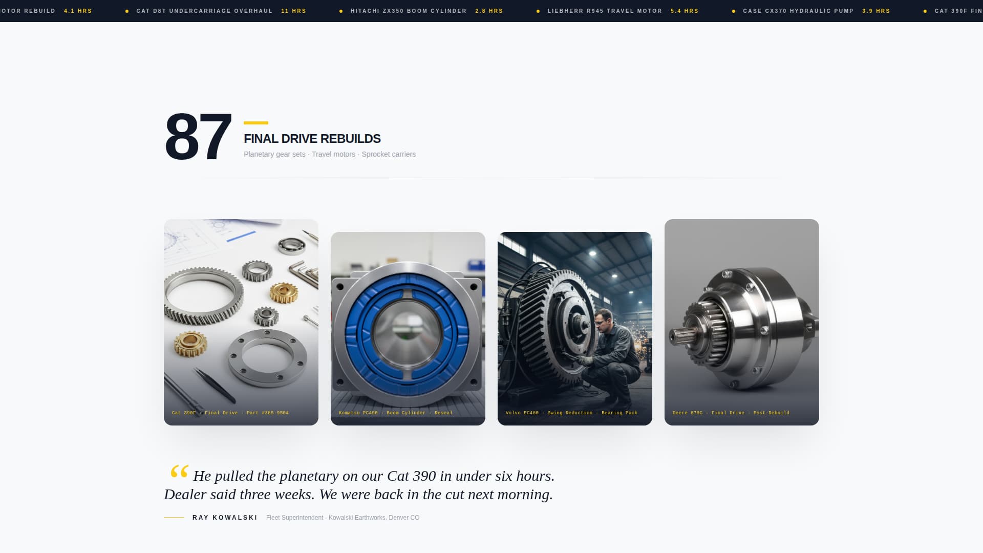 Torque - Precision Heavyequipment Landing Page Template
