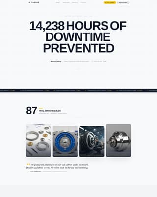 Torque - Precision Heavyequipment Landing Page Template