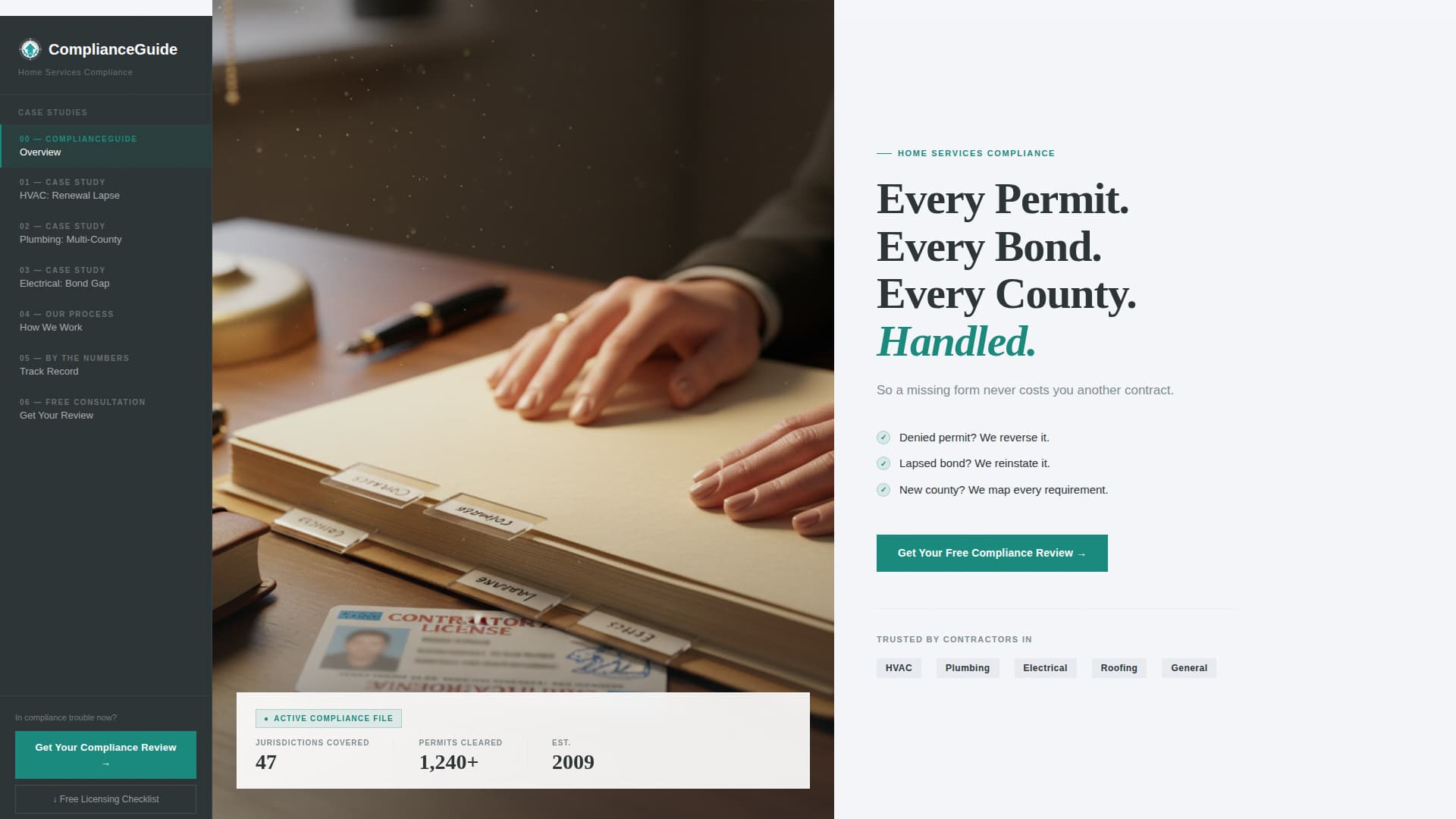 Comply — Insured Legal Compliance Landing Page Template