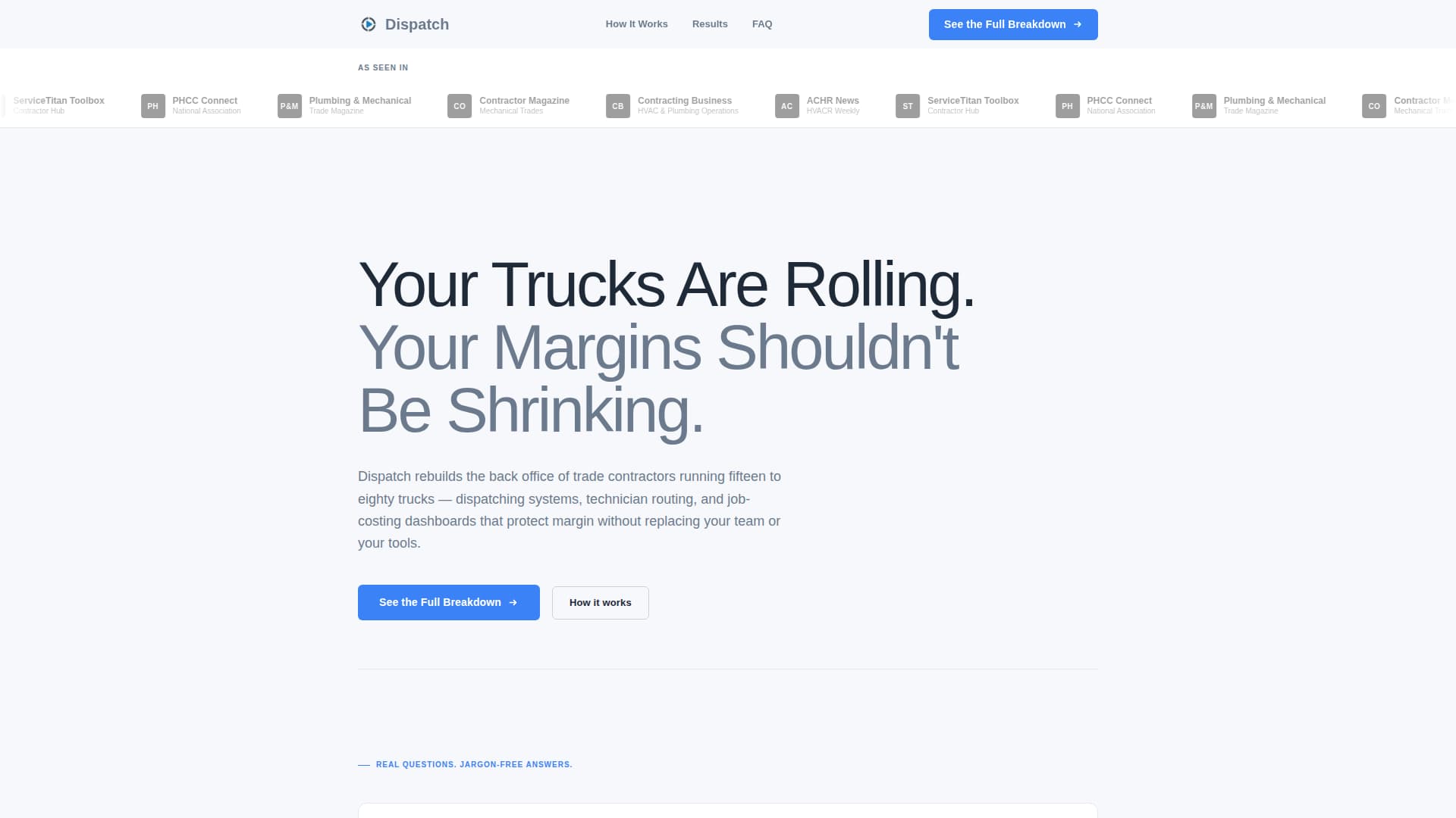 Dispatch - Precision Operations Landing Page Template