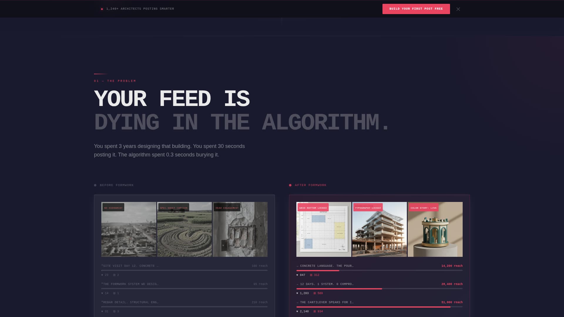 Formwork - Bold Architecture Landing Page Template