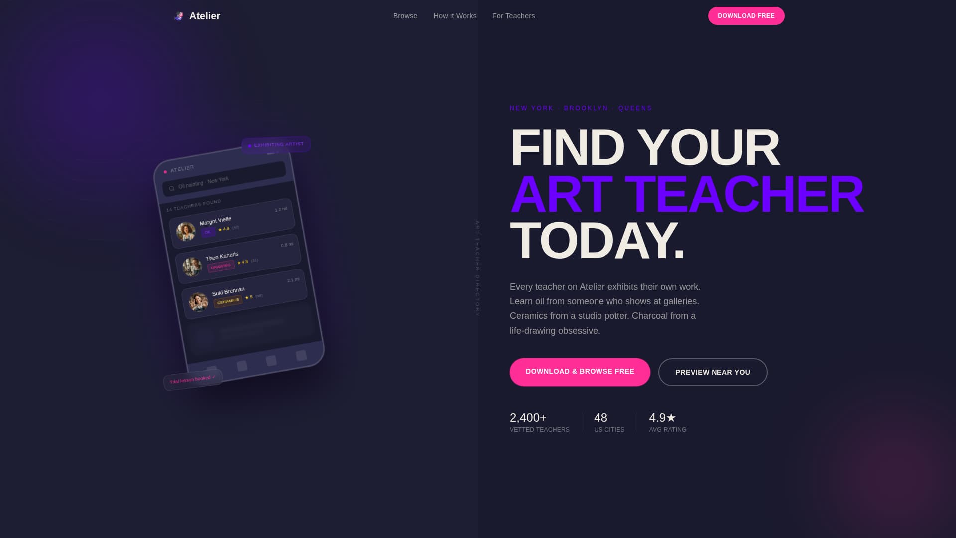 Atelier - Electric Art Directory Landing Page Template