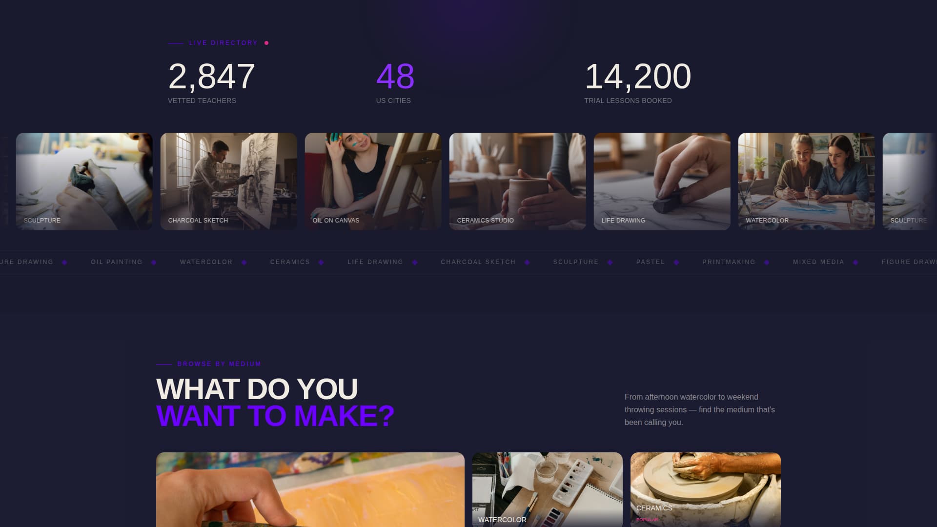 Atelier - Electric Art Directory Landing Page Template