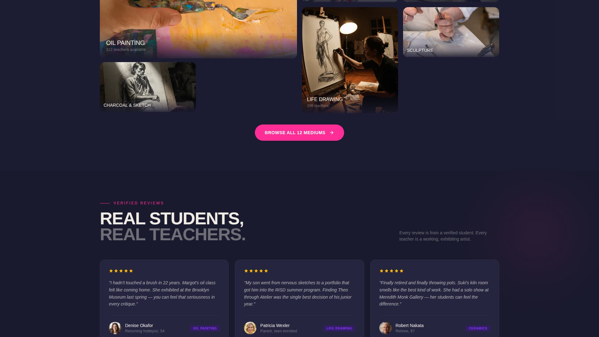 Atelier - Electric Art Directory Landing Page Template
