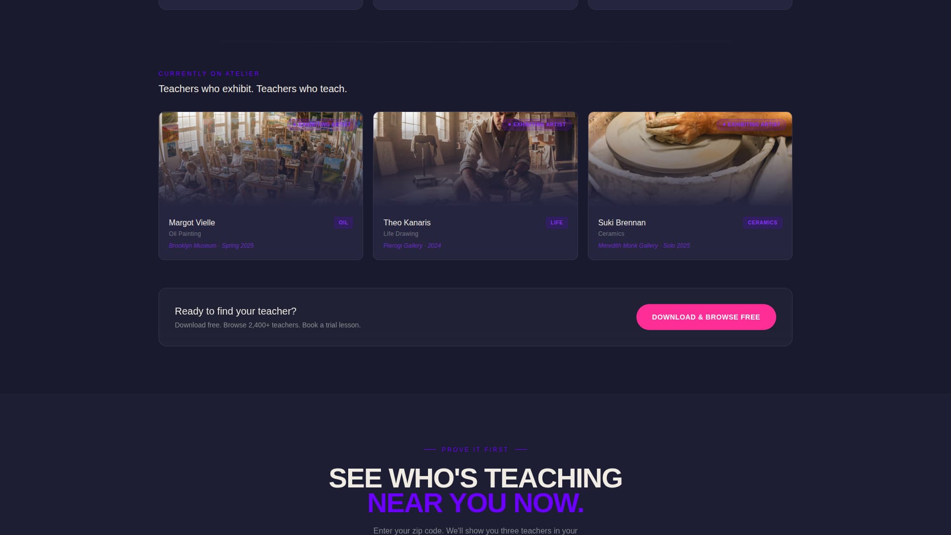 Atelier - Electric Art Directory Landing Page Template