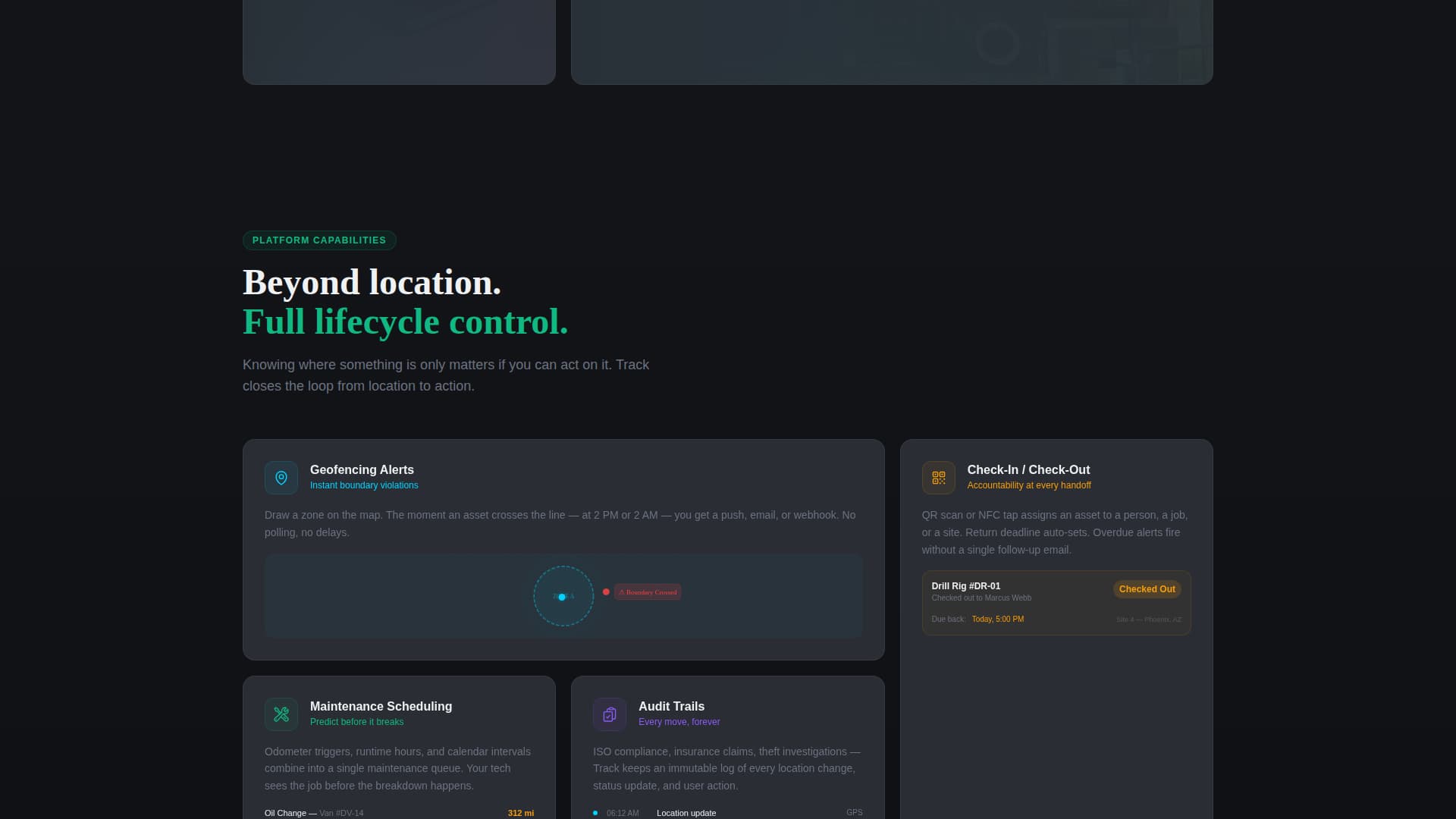 Track - Powerful Asset Tracking Landing Page Template