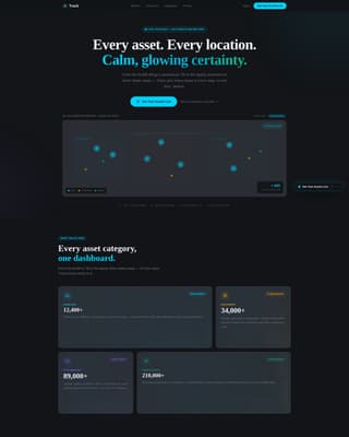 Track - Powerful Asset Tracking Landing Page Template